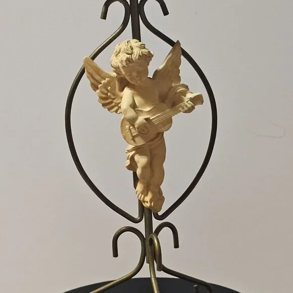 Single House Of Lloyd  Vintage Cherub Angel Candle Taper Holder Metal Resin 11" - Picture 6 of 11